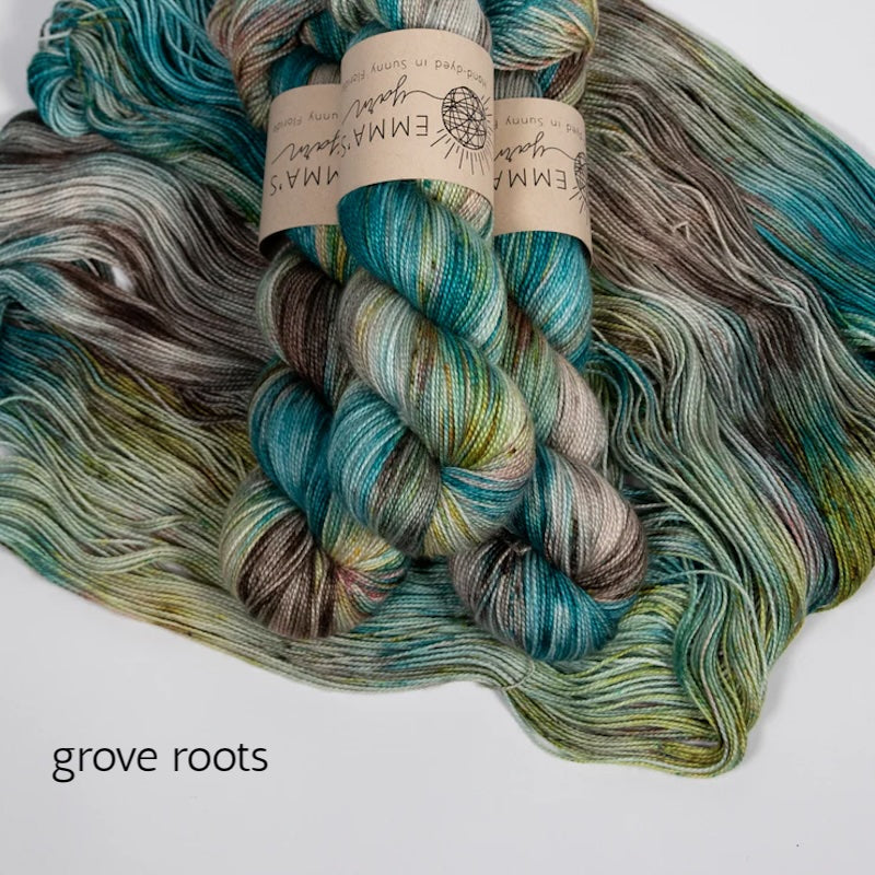 Emma's Yarn Practically Perfect Sock fingering merino nylon yarn, grove roots