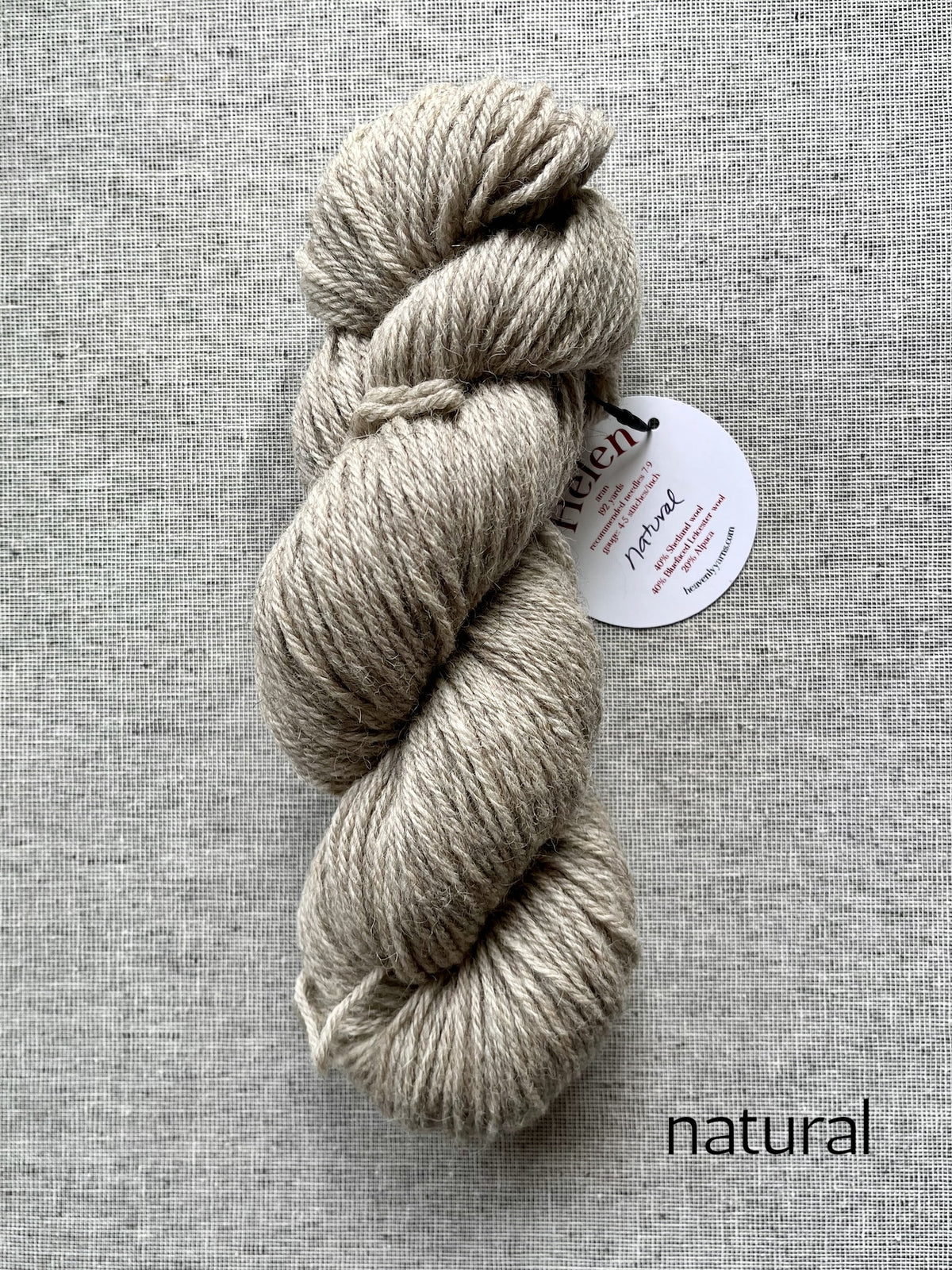 Helen Aran BFL Shetland Alpaca wool yarn in natural