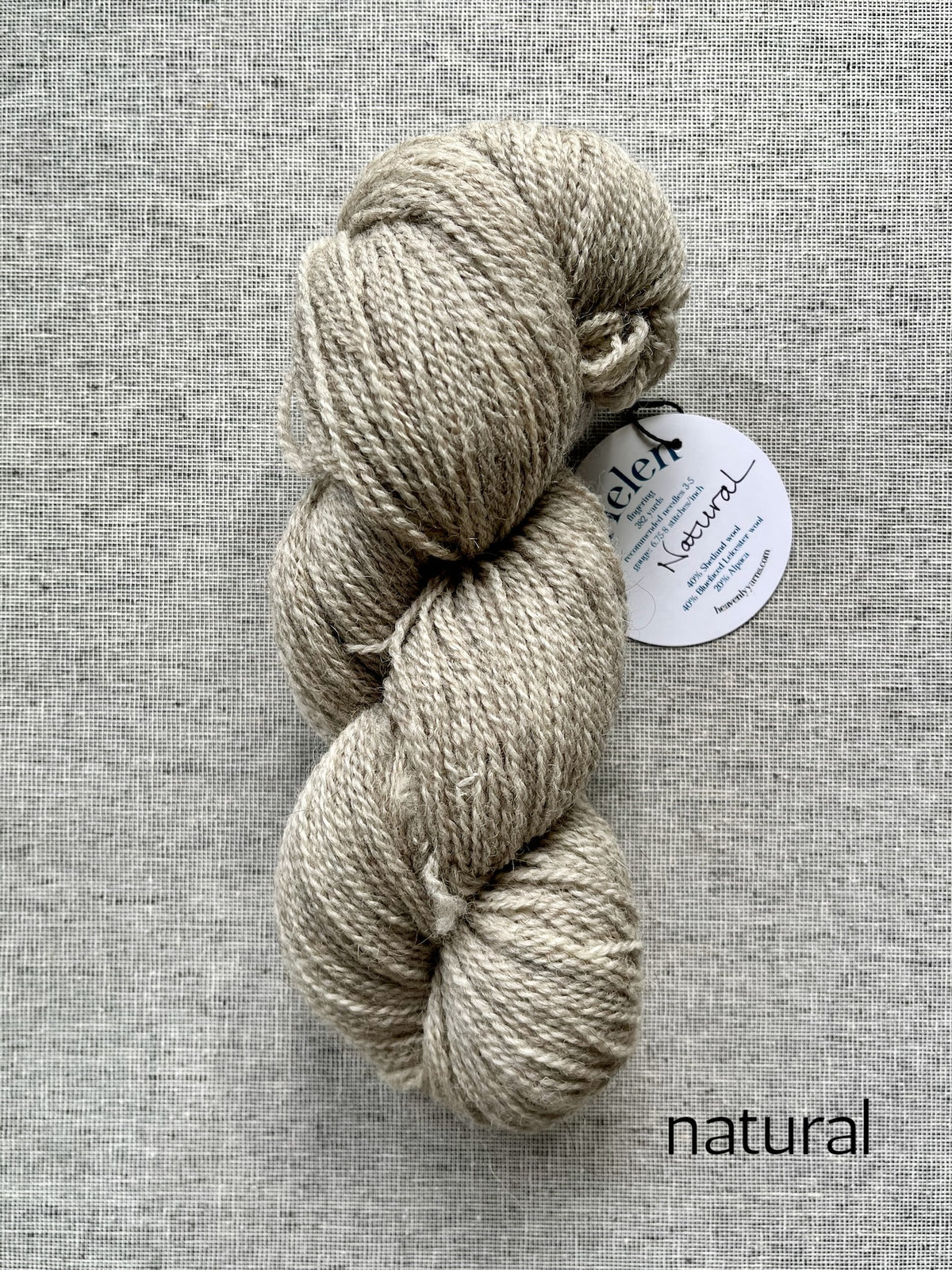 Helen Fingering BFL Shetland Alpaca wool yarn in natural