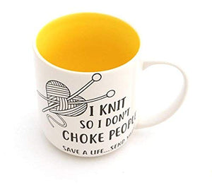Mugs (with witty crochet and knit messages) by Lenny Mud