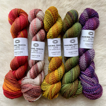 Junction Fiber Mill Making Tracks Lite american wool yarn skeins