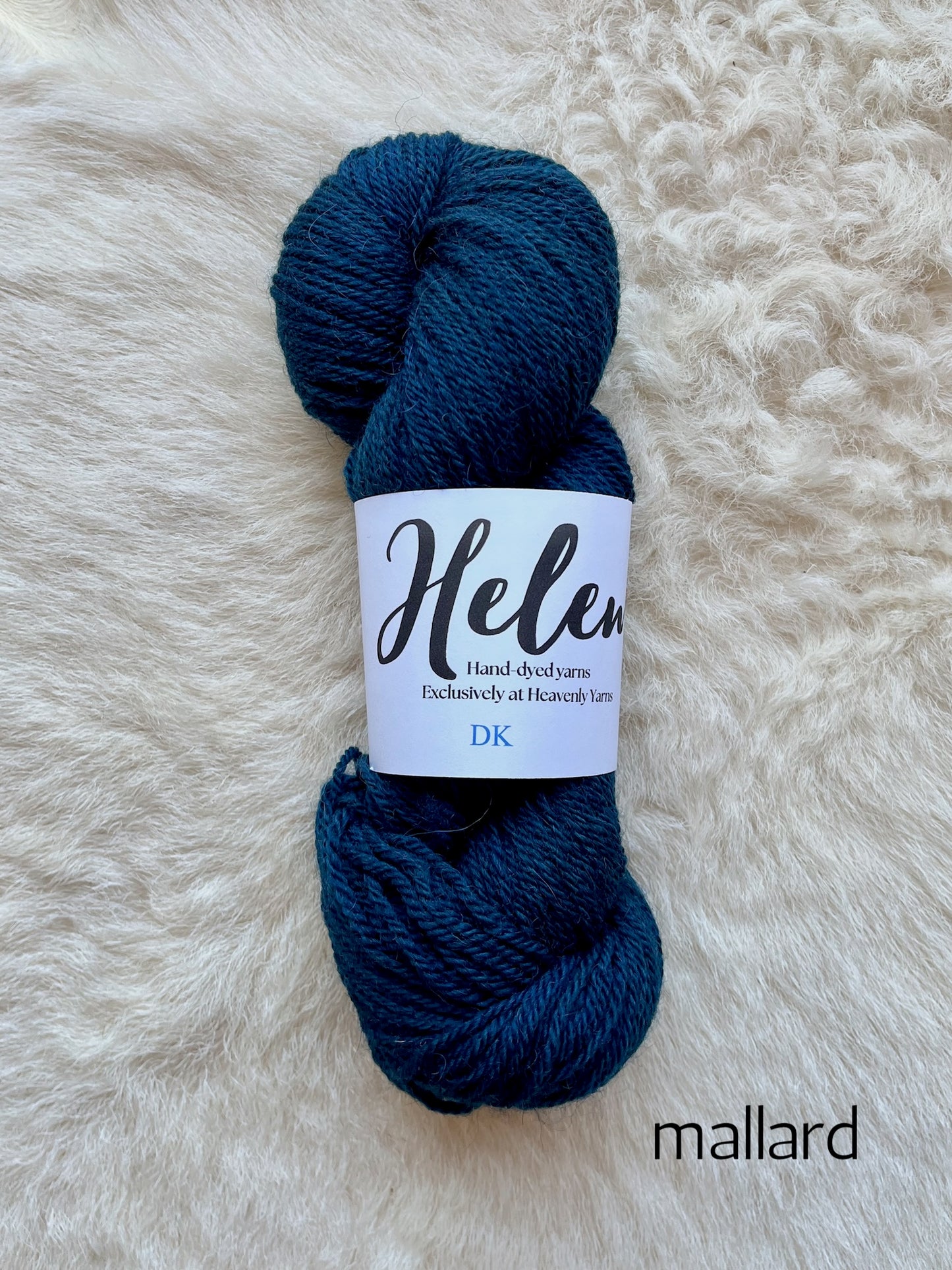 Helen DK BFL Shetland Alpaca wool yarn in mallard blue