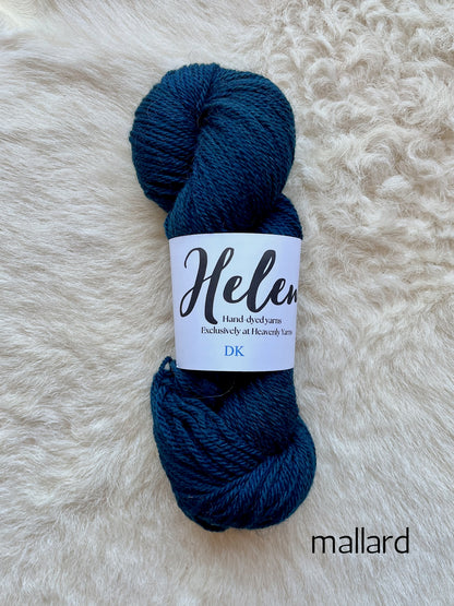 Helen DK BFL Shetland Alpaca wool yarn in mallard blue