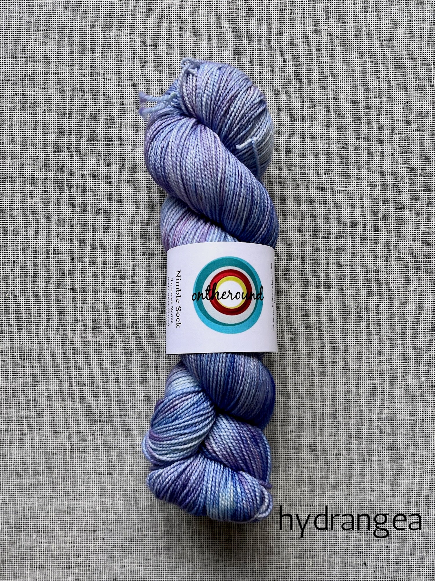 ontheround nimble sock yarn in hydrangea