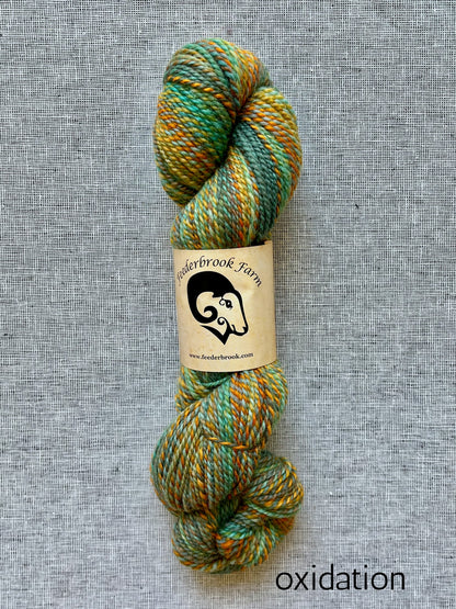 Feederbrook Farm DK weight Blue faced leicester yarn in oxidation