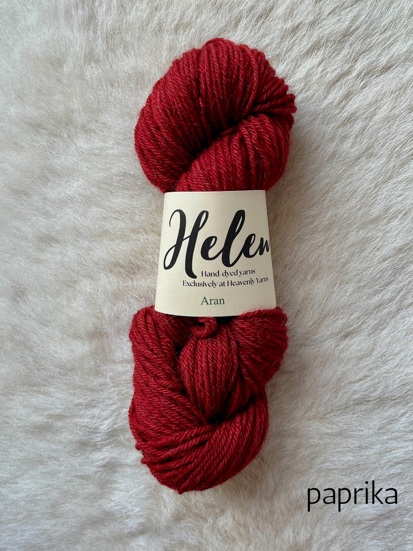 Helen Aran BFL Shetland Alpaca wool yarn in paprika red