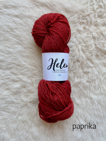 Helen DK BFL Shetland Alpaca wool yarn in paprika red