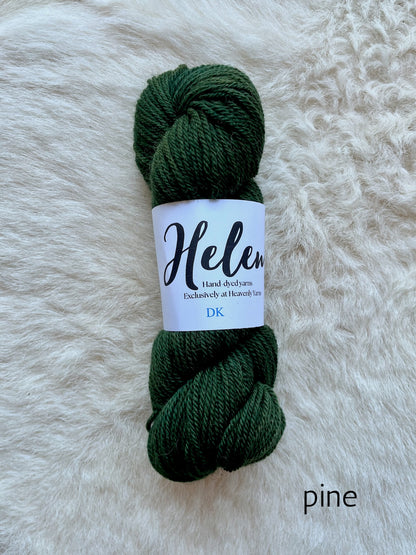 Helen DK BFL Shetland Alpaca wool yarn in pine green