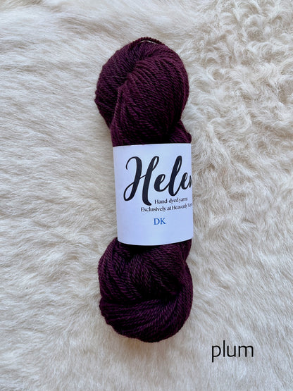 Helen DK BFL Shetland Alpaca wool yarn in plum purple