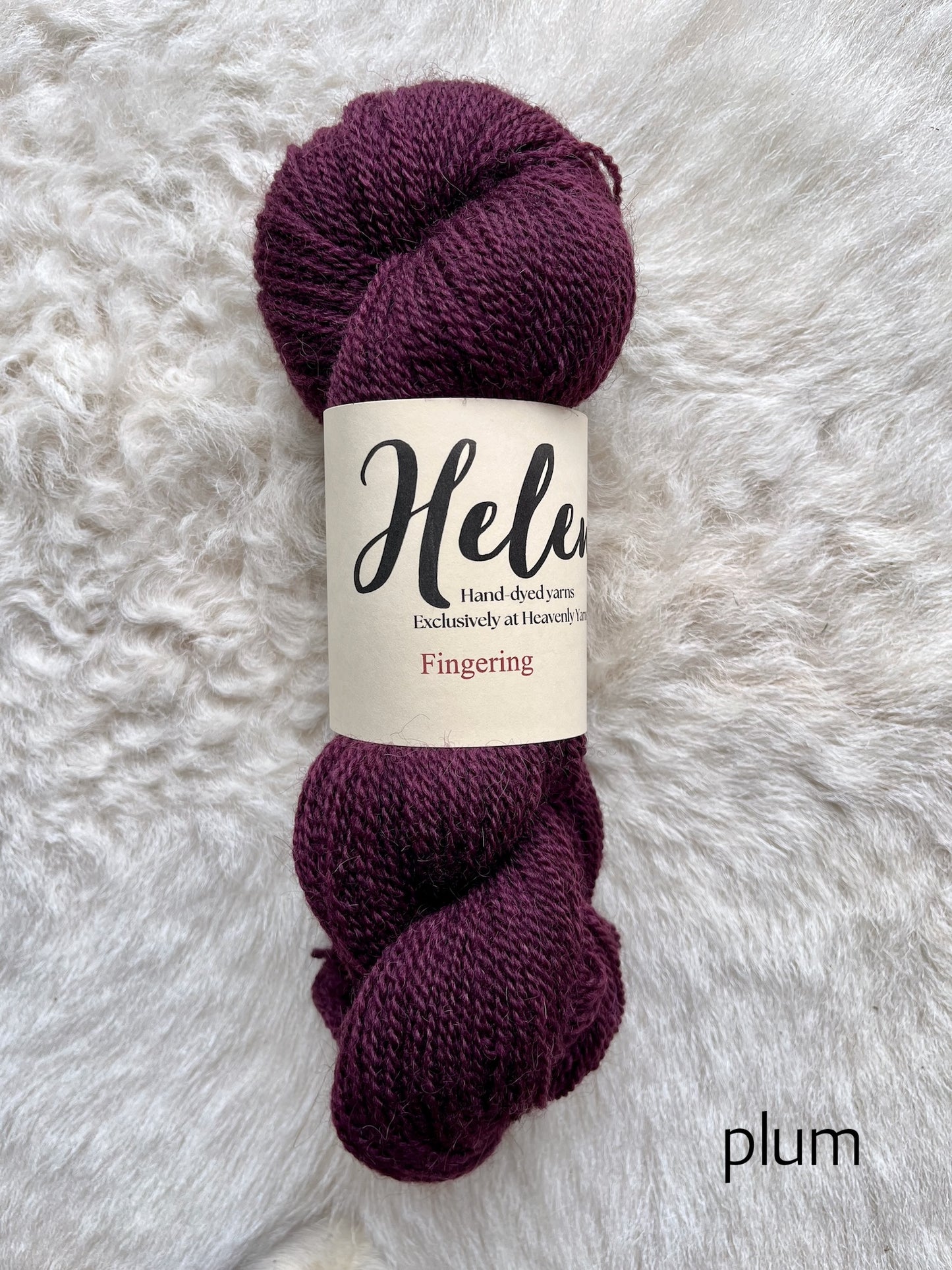 Helen Fingering BFL Shetland Alpaca wool yarn in plum