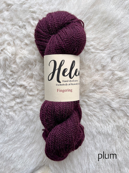 Helen Fingering BFL Shetland Alpaca wool yarn in plum