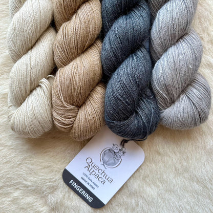 quechua alpaca fingering yarn skeins in neutral colors