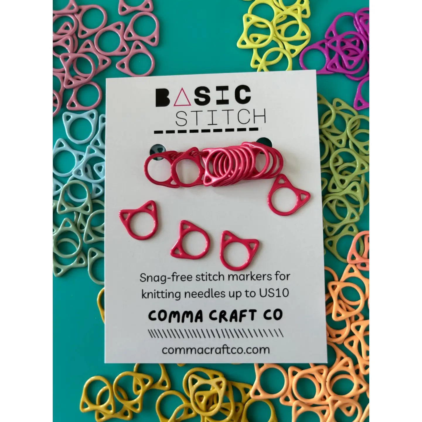 Basic Stitch Snag-Free Metal Stitch Markers by Comma Craft