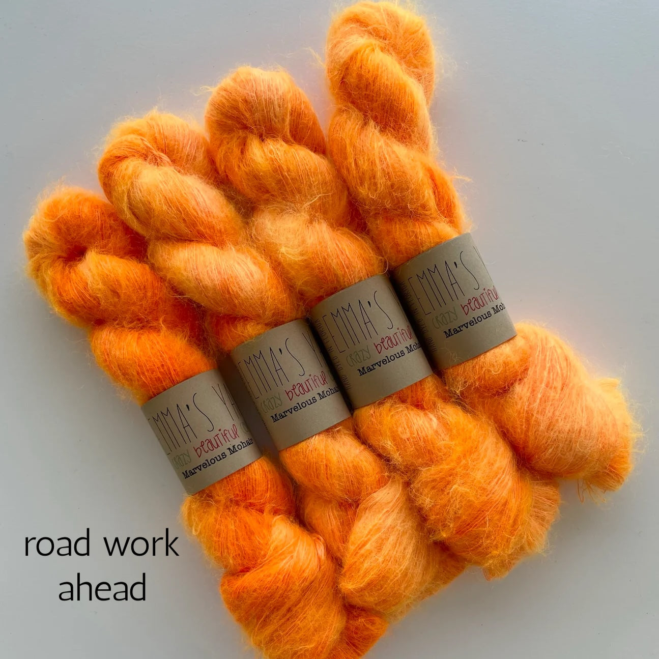 Emma's Yarn laceweight silk mohair yarn, road work ahead
