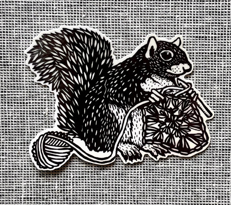 crocheting squirrel