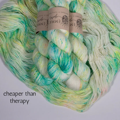 Emma's Yarn Practically Perfect Sock , super silky fingering merino nylon yarn, cheaper than therapy