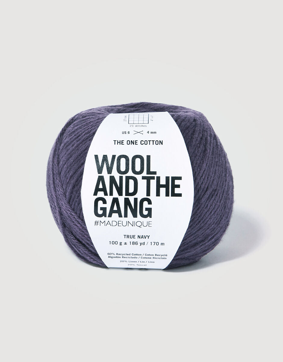 Ball of 'Wool and the Gang' The One Cotton on a light background