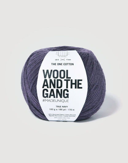 Ball of 'Wool and the Gang' The One Cotton on a light background