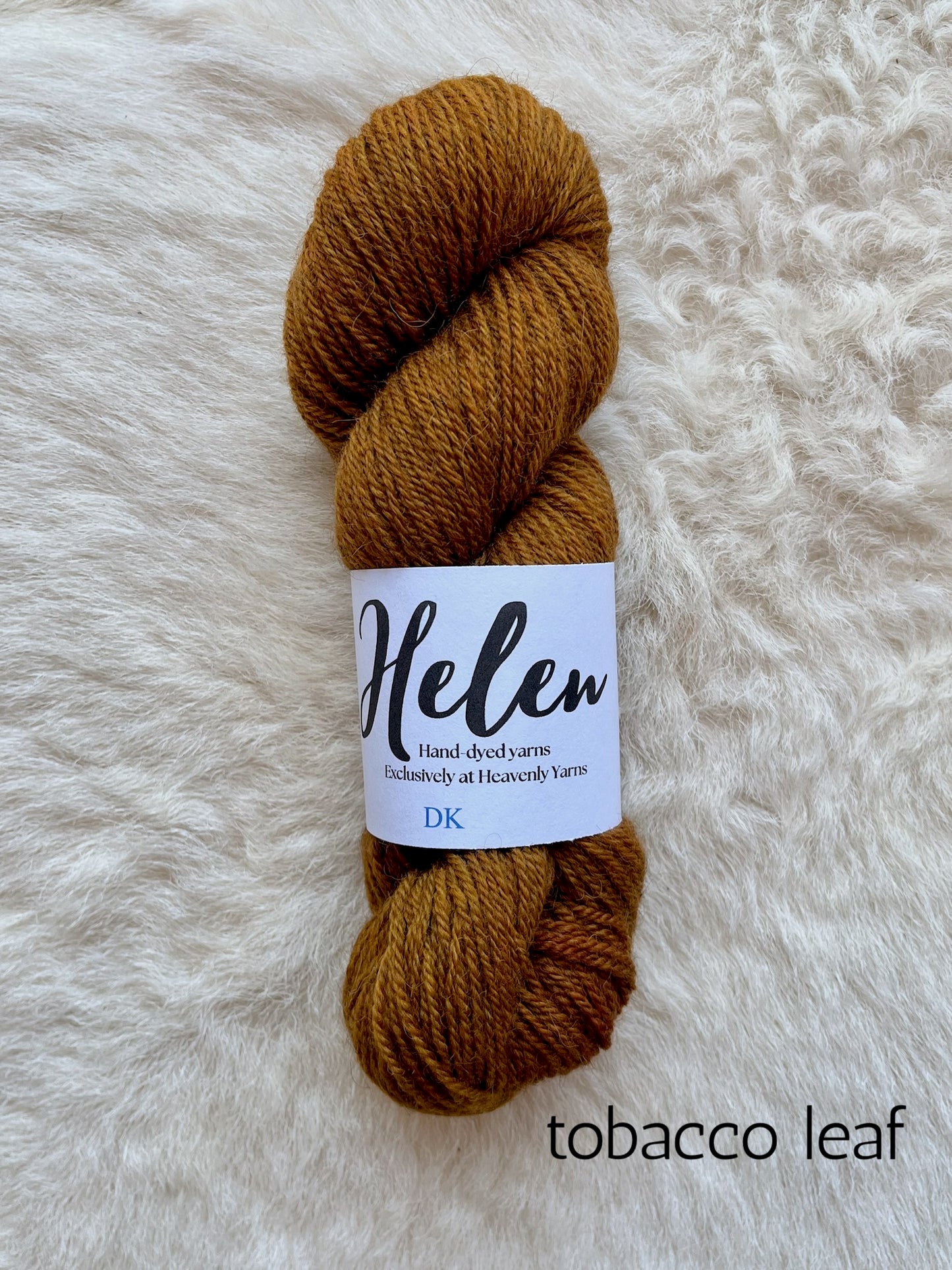 Helen DK BFL Shetland Alpaca wool yarn in tobacco leaf brown