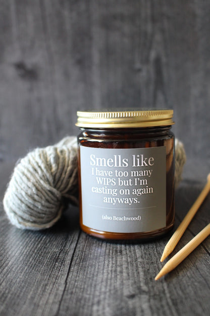 Hand-Poured Coconut Soy Wax Candles For Knitters