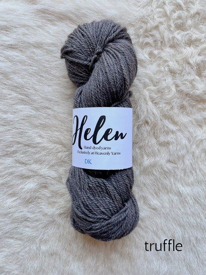 Helen DK BFL Shetland Alpaca wool yarn in truffle grey