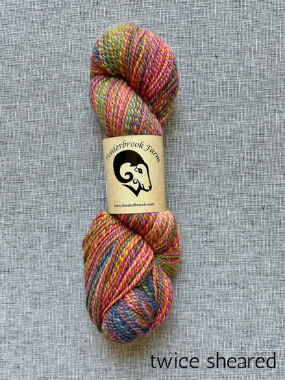Feederbrook Farm DK weight Blue faced leicester yarn in twice sheared