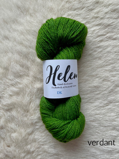 Helen DK BFL Shetland Alpaca wool yarn in verdant green