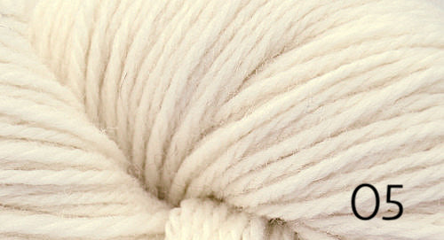 Brown Sheep Prairie Spun DK wool yarn in 05 half & half white