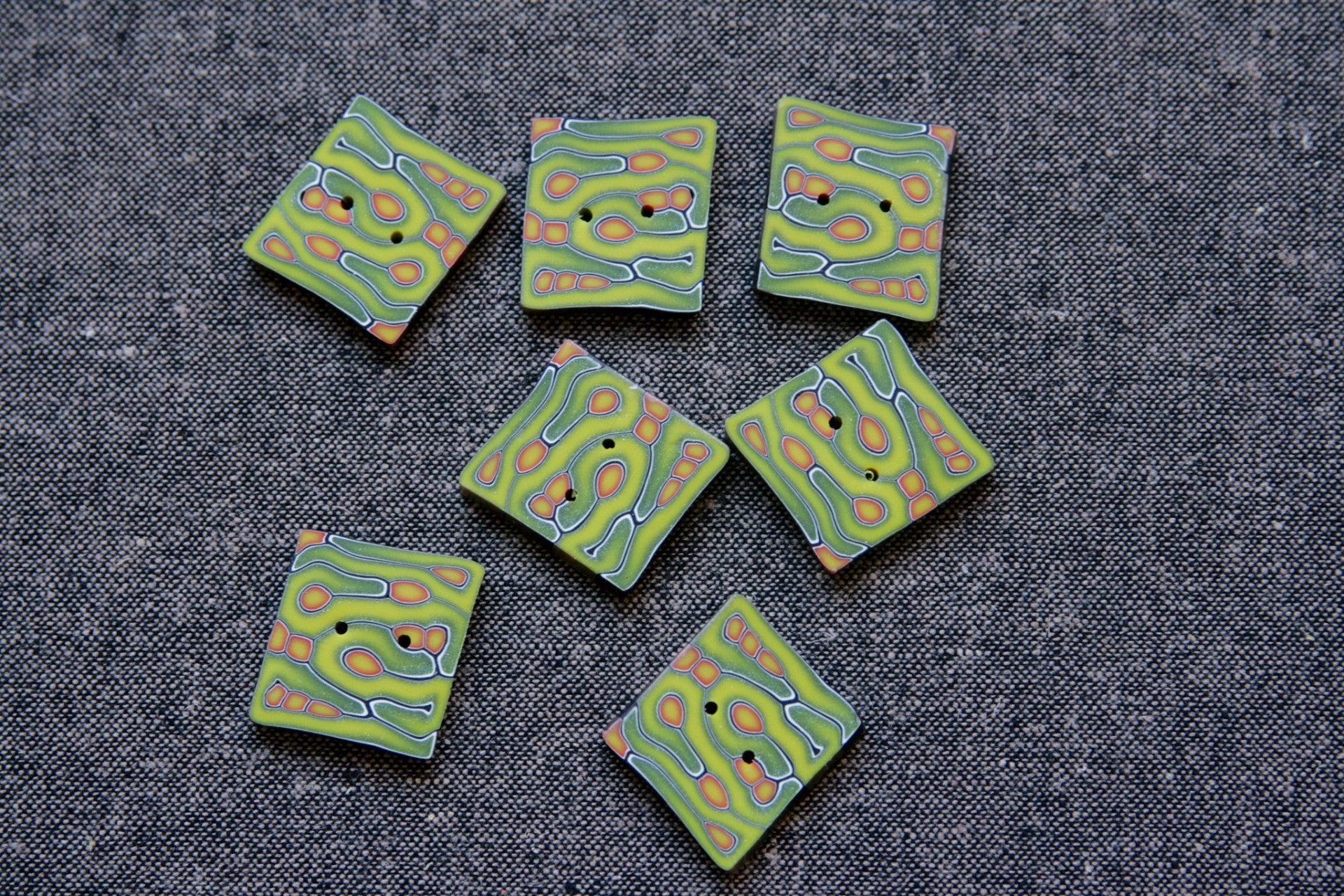 Polymer Clay Slices ▴ Pac Man Polymer Clay Cane 
