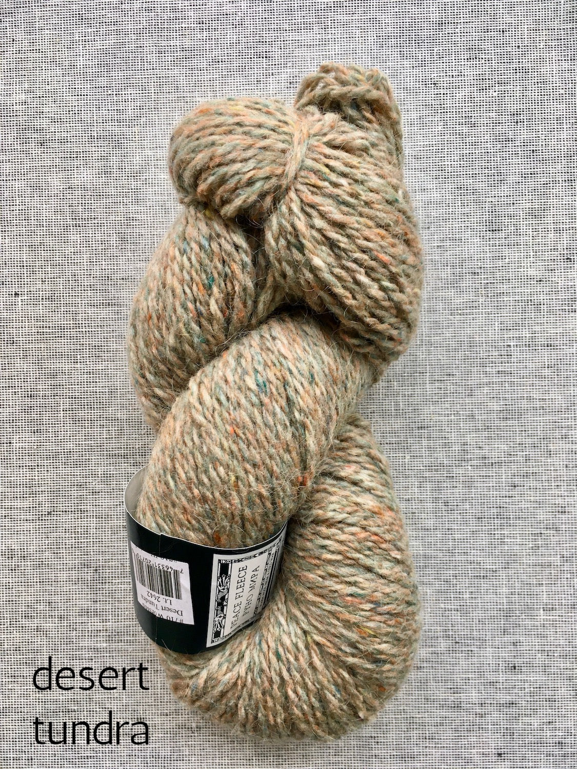 Peace Fleece worsted weight American fine wool and Texas mohair yarn in shade Desert Tundra.