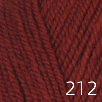 Encore Chunky by Plymouth Yarn chunky weight 75% acrylic and 25% wool yarn in shade 212 brick red. 
