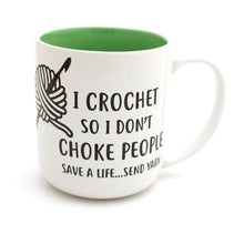 Load image into Gallery viewer, Mugs (with witty crochet and knit messages) by Lenny Mud
