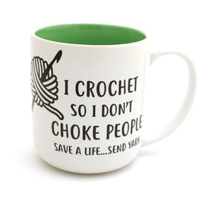 Mugs (with witty crochet and knit messages) by Lenny Mud