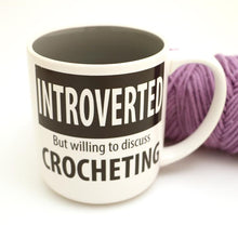 Load image into Gallery viewer, Mugs (with witty crochet and knit messages) by Lenny Mud
