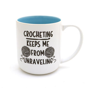 Mugs (with witty crochet and knit messages) by Lenny Mud