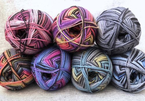 group of Berroco Sox sock yarn