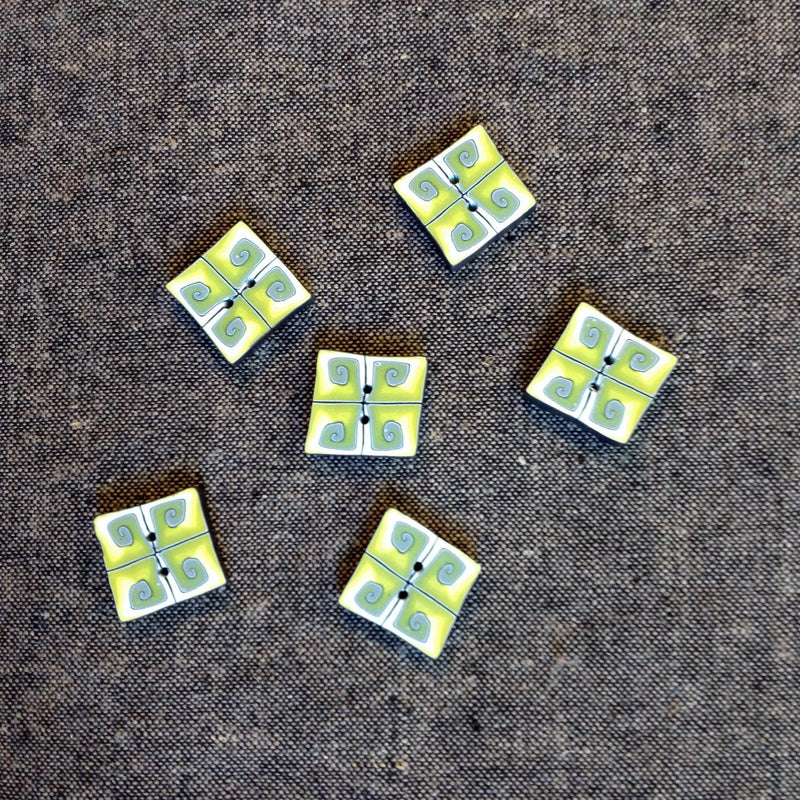 5/8" lime square curlique