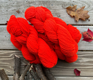 100% Linen Yarn in Bright Red Color
