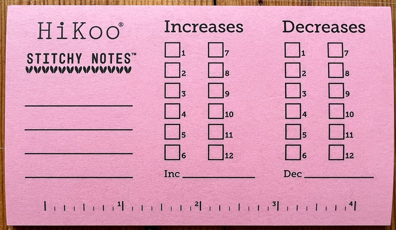 Increase and Decrease Notes